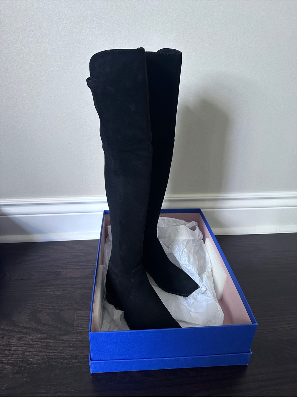 Stuart Weitzman Black Over-the-Knee Suede Boots - Women's